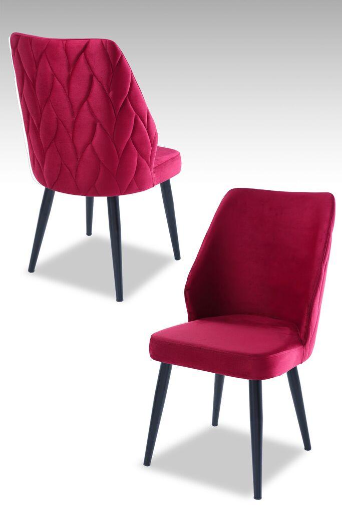 Комплет столчиња Hanah Home Poufy, 48x90x43 см, 4 парчиња, црвено-црна