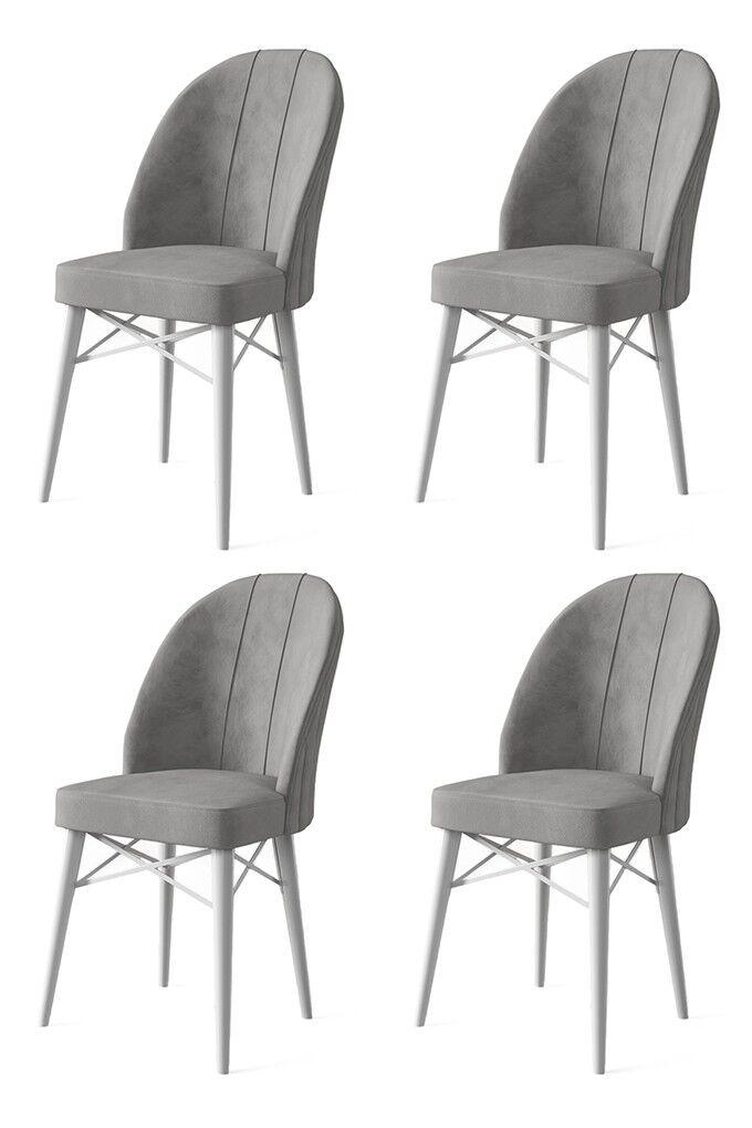 Комплет столчиња Hanah Home Ritim, 44x96x42 см, 4 парчиња, сиво-бели