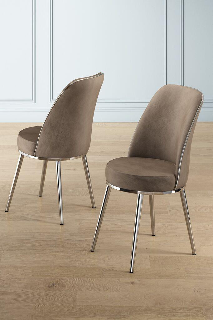 Комплет столчиња Hanah Home Pefa, 45x91x42 см, 4 парчиња, сребрено-кафеава боја