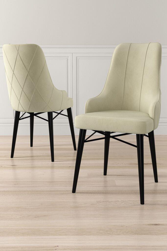 Комплет столчиња Hanah Home Neta, 46x95x42 см, 6 парчиња, крем-црна