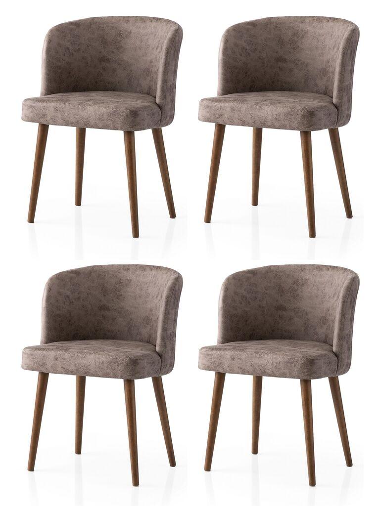 Комплет столчиња Hanah Home Zen, 57x81x57 см, 4 парчиња, кафеава