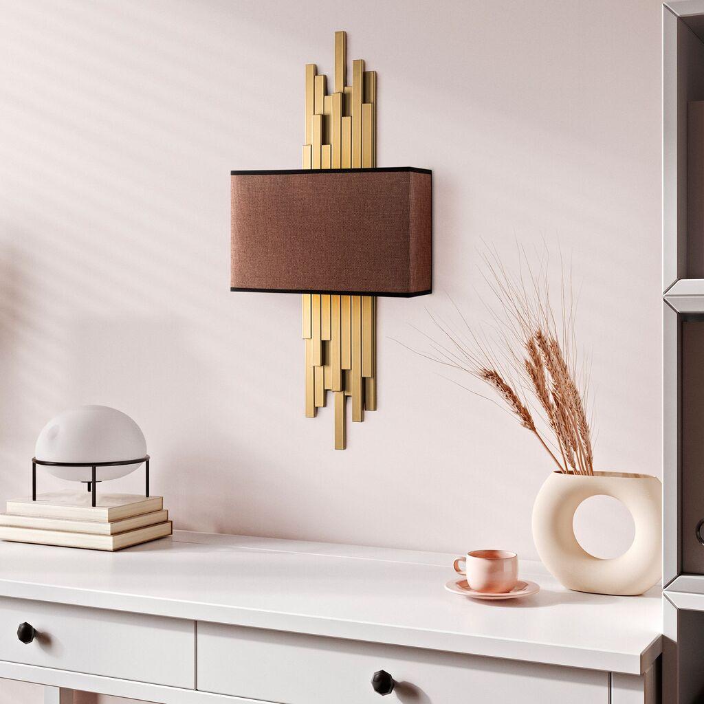 Opviq dzидна светилка Akhys-15113, 35x75x10cm, IP20, златно-кафеава боја