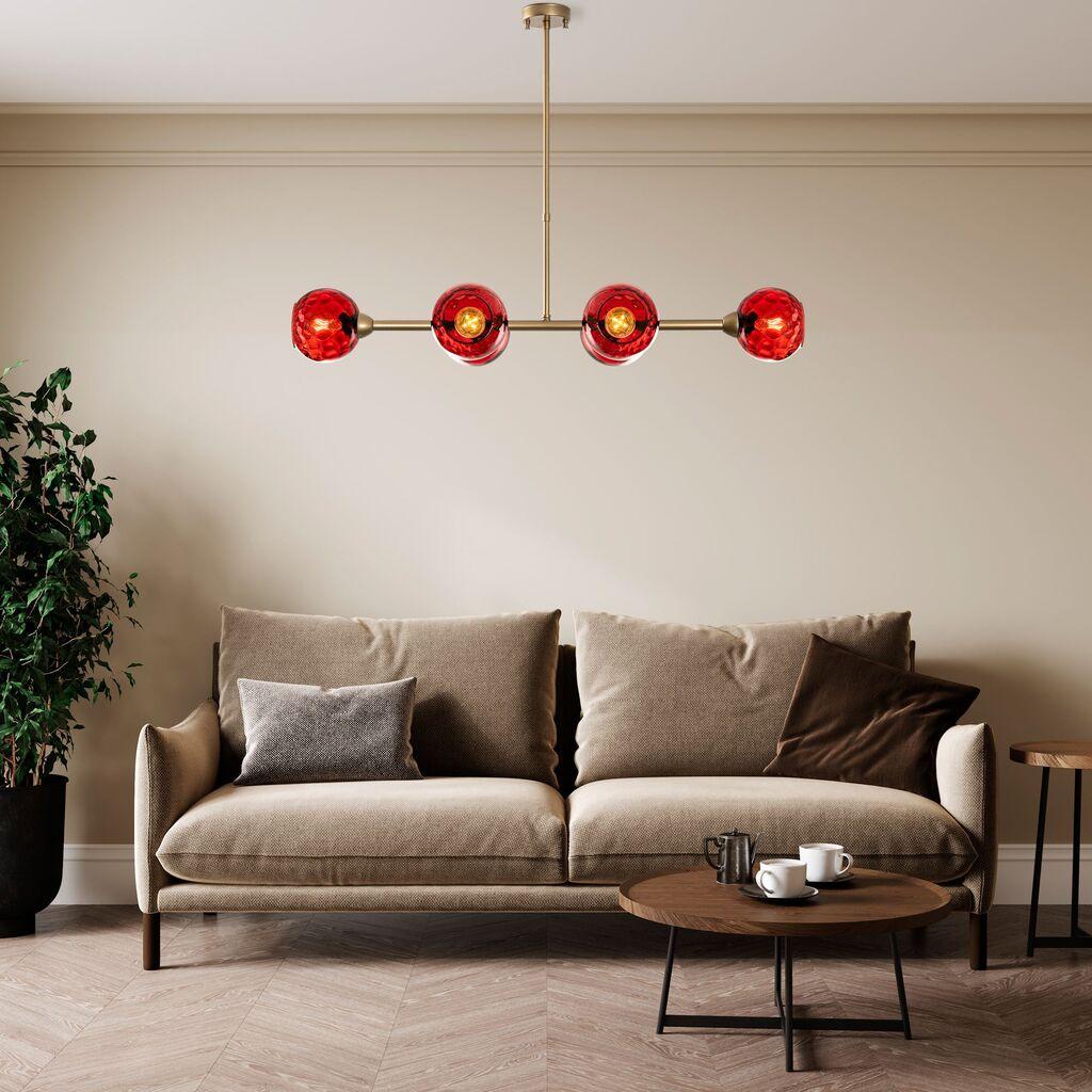 Opviq Luster Benek-15-14481, 103x40x74cm, IP20, златно-црвени бои