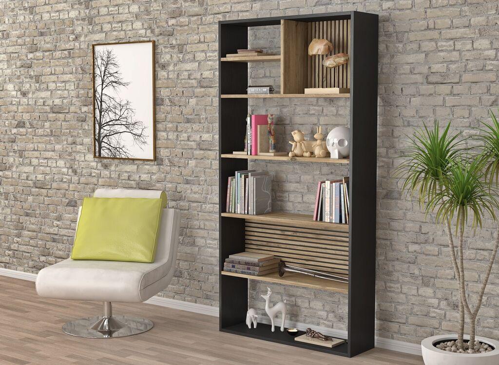 Полица за книги Hanah Home FRN-9013, 90x180x25 см, кафеава