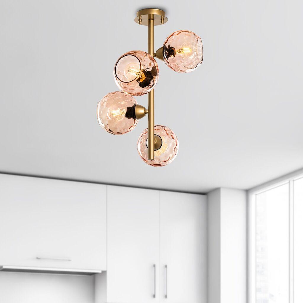 Opviq Luster Benek-15-14503, 40x40x55cm, IP20, златно-розова боја