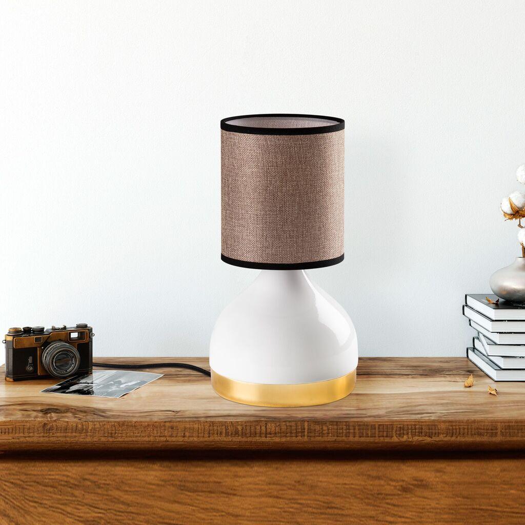 Столна ламба Opviq 8002, 17x17x33 см, IP20, кафеаво-бела