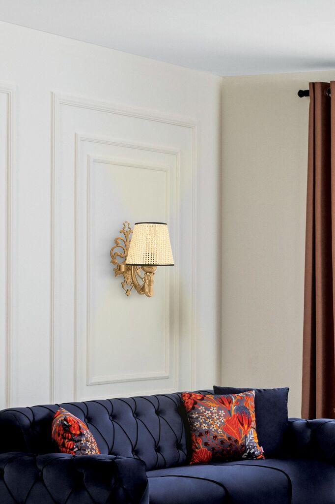 Opviq dzидна светилка Gloria Coral, 15x10x13cm, IP20, беж-златна боја