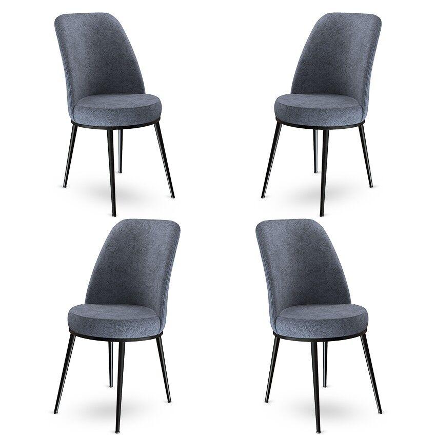 Комплет столчиња Hanah Home Dexa, 45x89x42 см, 4 парчиња, темно сива боја