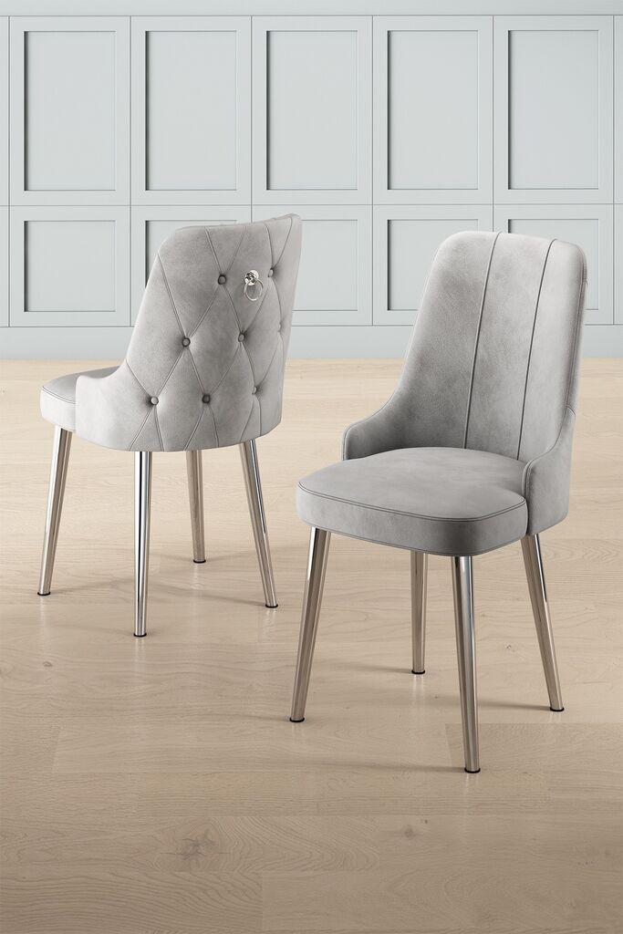 Комплет столчиња Hanah Home Newa, 46x94x46 см, 6 парчиња, сребрено-сива