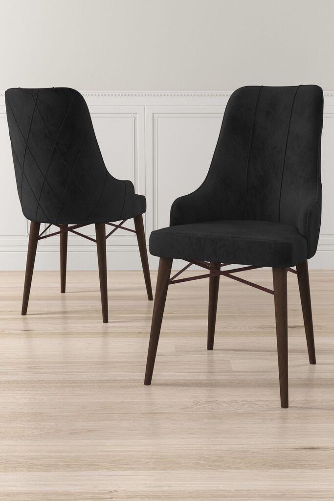 Комплет столчиња Hanah Home Neta, 46x95x42 см, 6 парчиња, кафеаво-црна