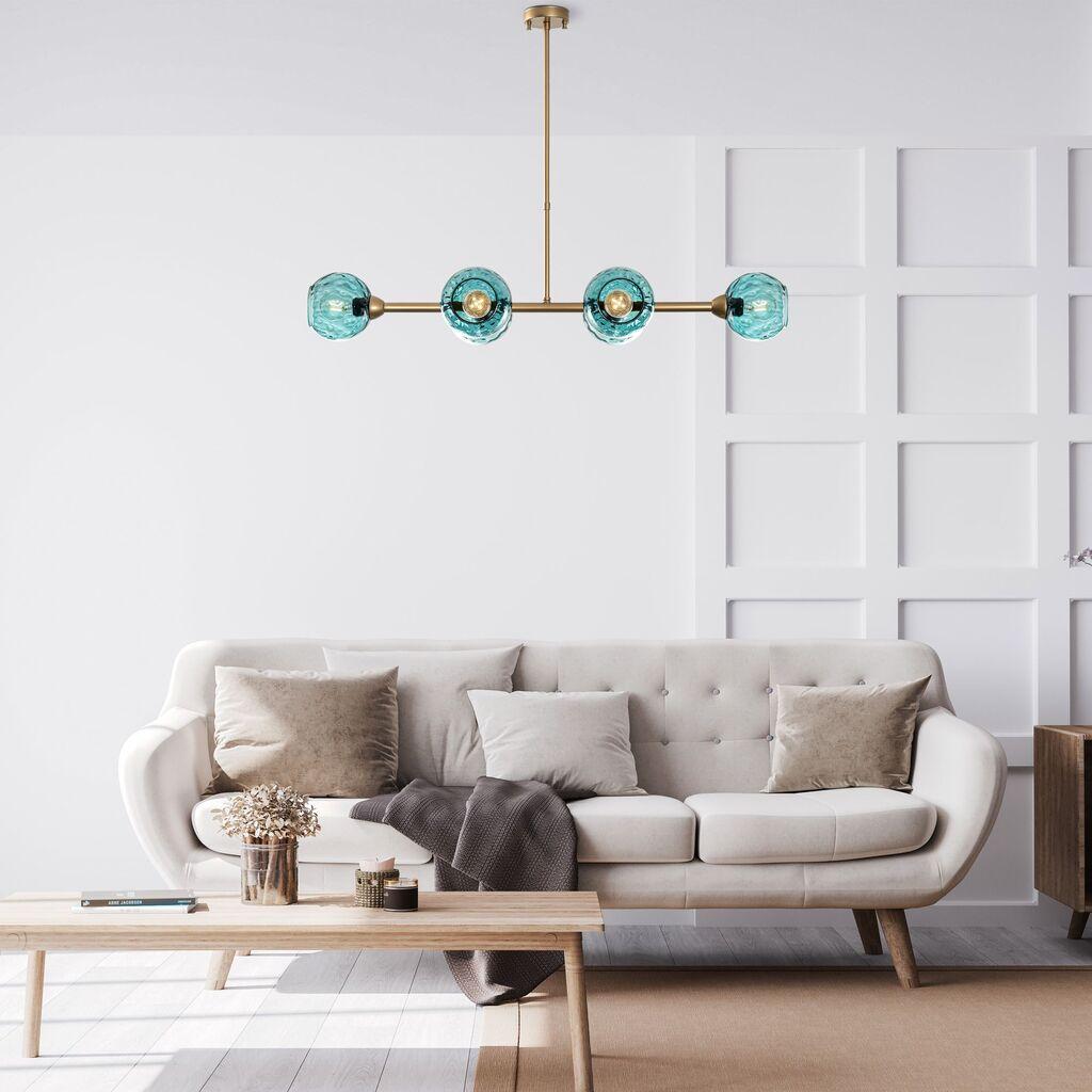 Opviq Luster Benek-15-14482, 103x40x74cm, IP20, златно-сини бои