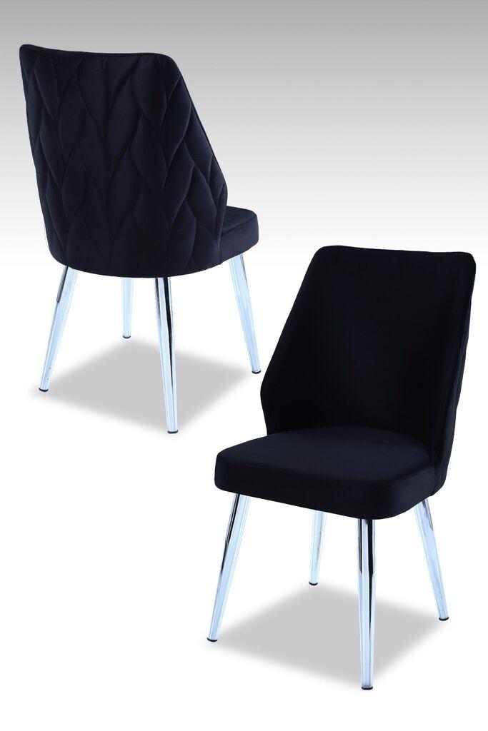 Комплет столчиња Hanah Home Poufy, 48x90x43 см, 4 парчиња, сребрено-црни бои