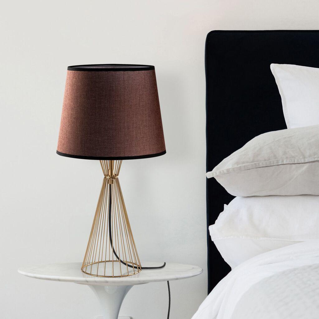 Столна ламба Opviq Telis-5382, 28x28x55 см, IP20, кафеаво-златна боја