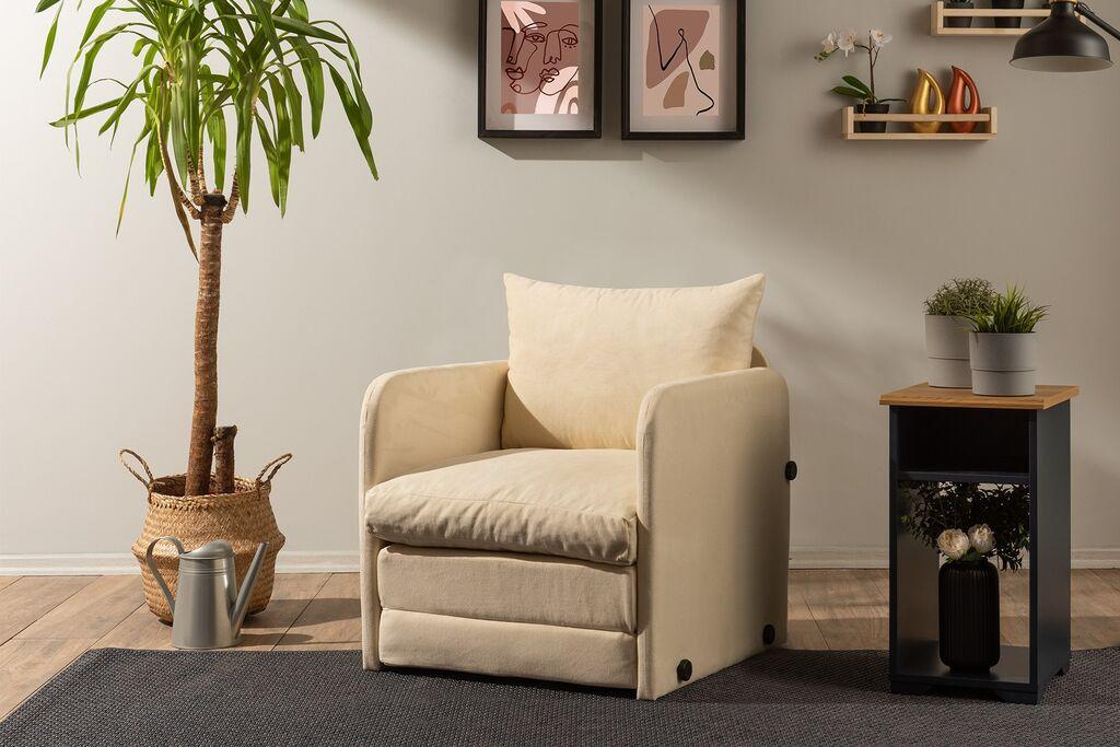 Atelier del Sofa Saga Единечна склоплива фотелја, 68 x 70 x 66 см, беж