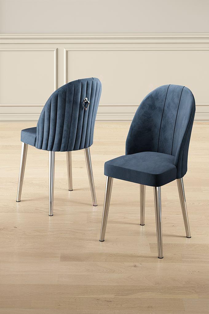 Комплет столчиња Hanah Home Mara, 44x90x42 см, 4 парчиња, антрацит-сребрена боја