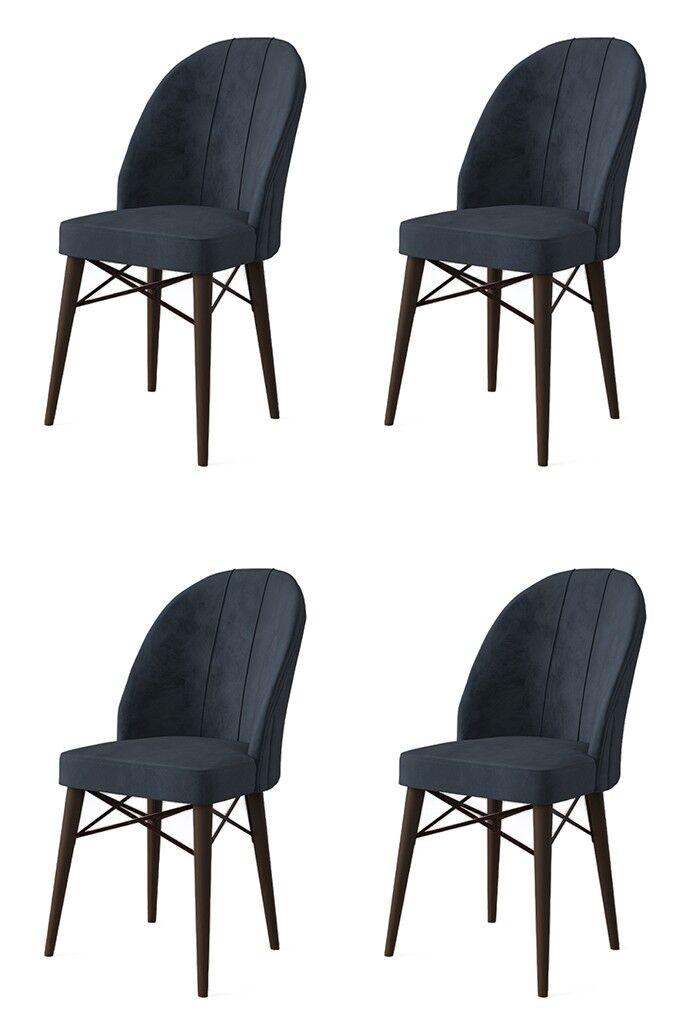 Комплет столчиња Hanah Home Ritim, 44x96x42 см, 4 парчиња, антрацит-црна