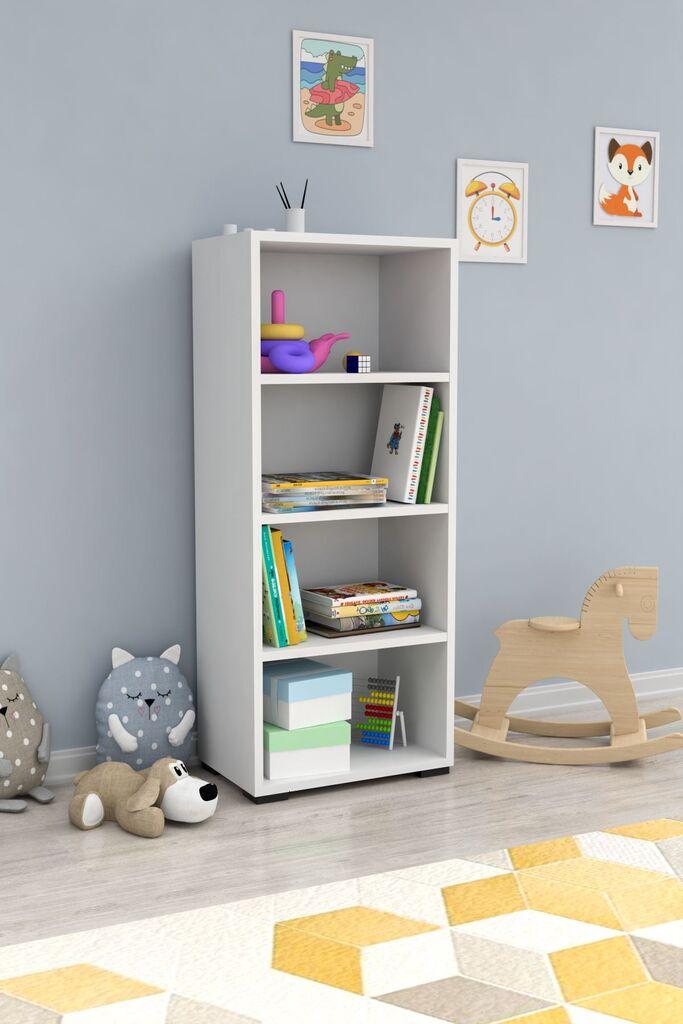 Стаклена полица за книги Hanah Home, 45,5x109x30 см, бела