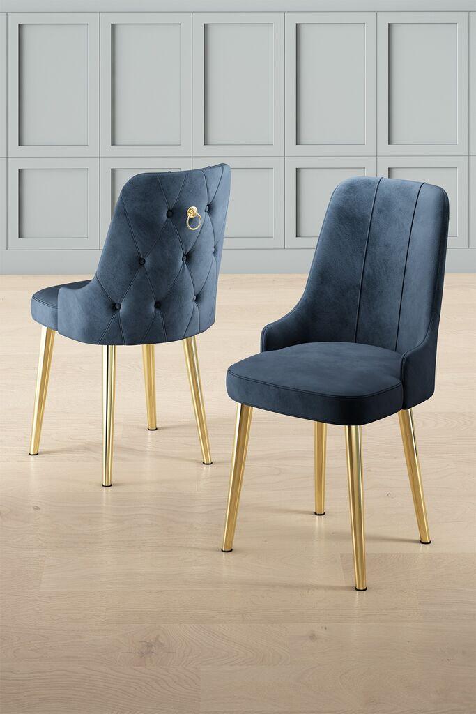 Комплет столчиња Hanah Home Newa, 46x94x46 см, 2 парчиња, сребрено-сина боја