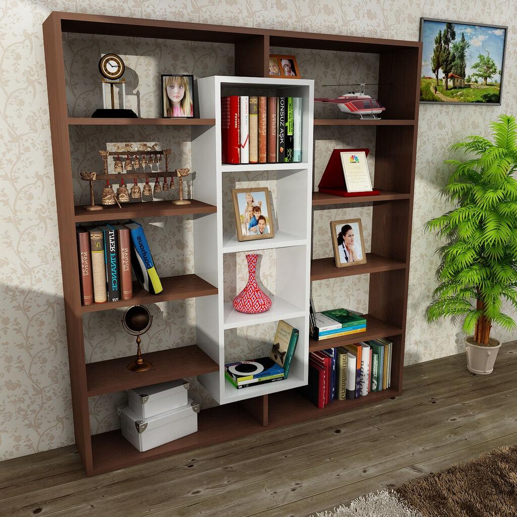 Полица за книги Hanah Home, голема, 125x135,7x22 см, кафеава