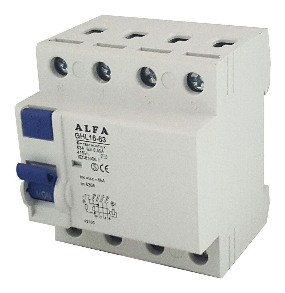 Alfa Electric ФИД склопка 4P 63A 0,5A GHL16-63