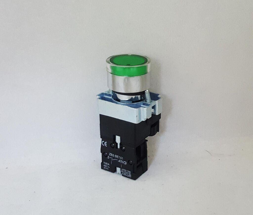 Alfa Electric Тастер со сигнална светилка зелен NO 24V BN3371