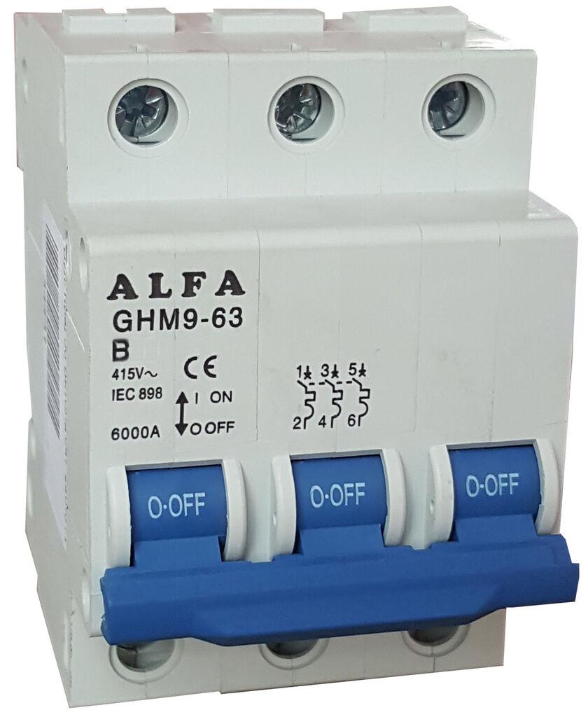 Alfa Electric Трополен автоматски осигурувач B25 GHM9-63 3P