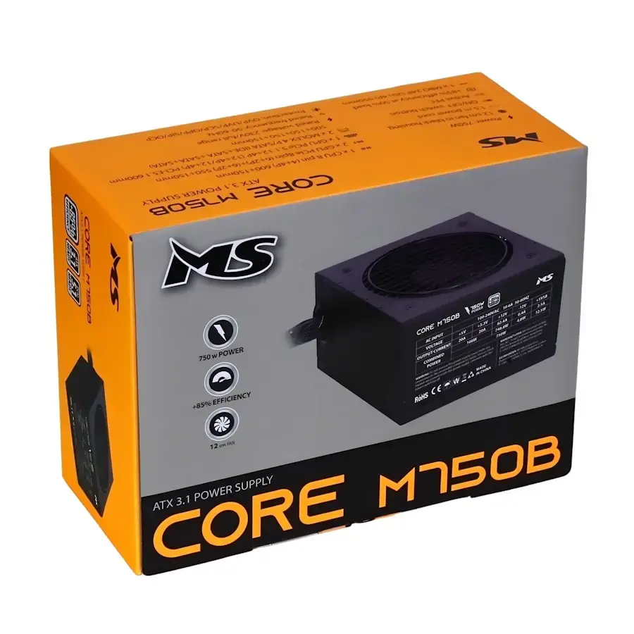MS Industrial Напојување CORE M750B 80+ Bronze