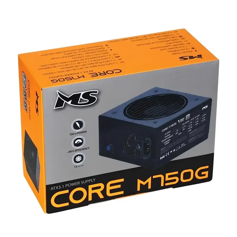 MS Industrial Напојување CORE M750G 80+ Gold