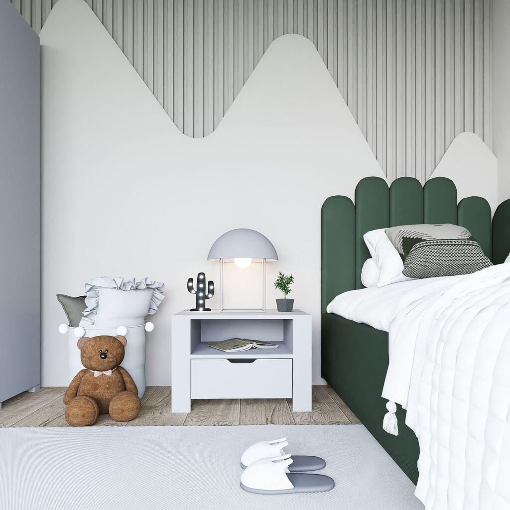 Ноќна масичка Hanah Home Duru 1600-34, 60x45x42 см, бела