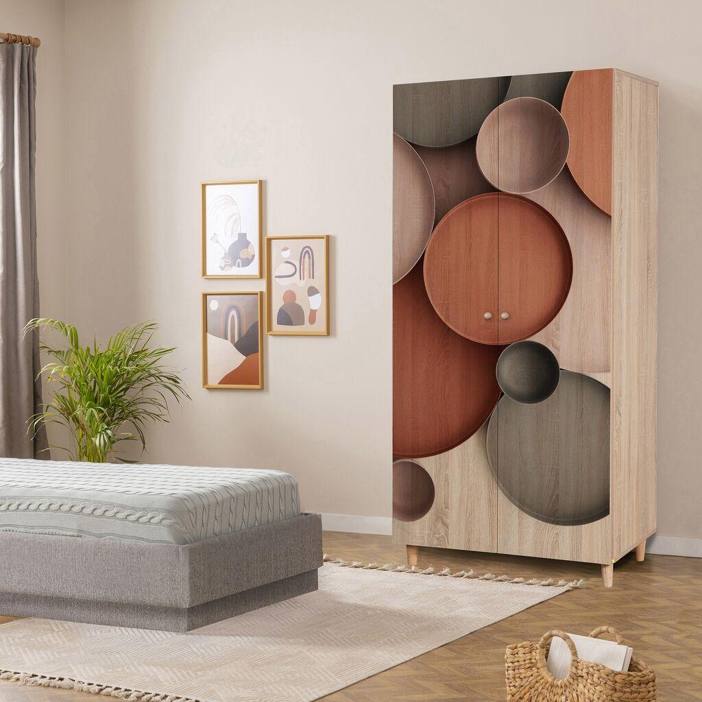 Hanah Home гардероба Lidya 2 -976, 90x192x52 cm, даб