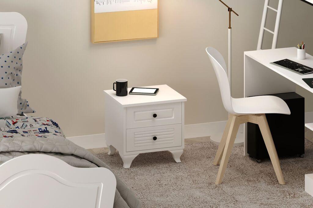 Ноќна масичка Hanah Home Rb-118, 45x45x40 см, бела