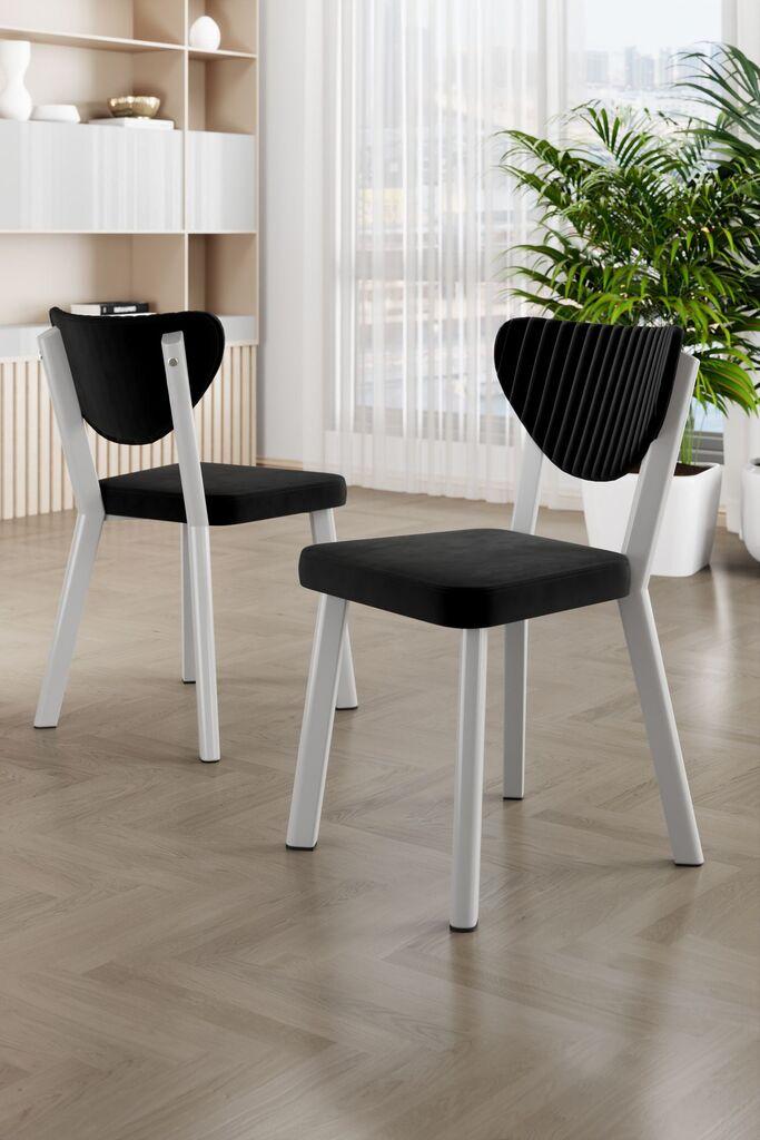 Hanah Home Комплет столчиња Arfe, 37x104x77 см, 6 парчиња, црна