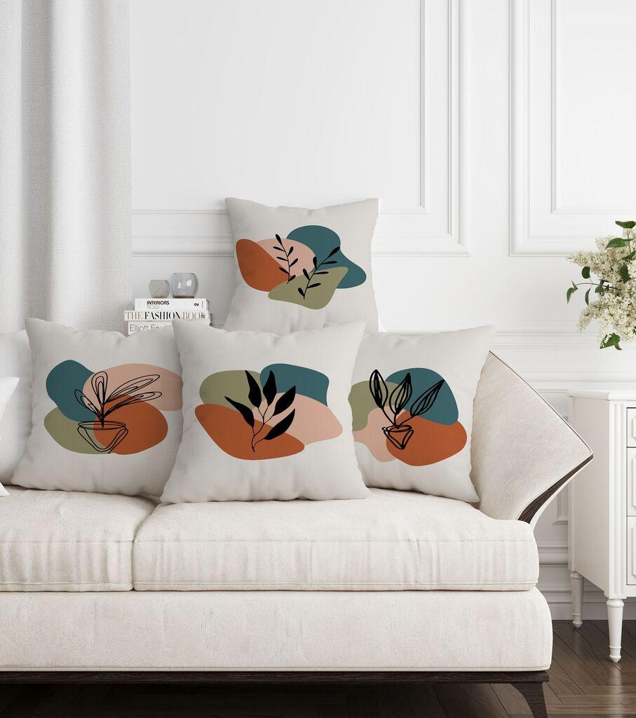 Комплет декоративни навлаки за перници Aberto Design ASR-plw4-17, 43 x 43 см, 4 парчиња, повеќебојни