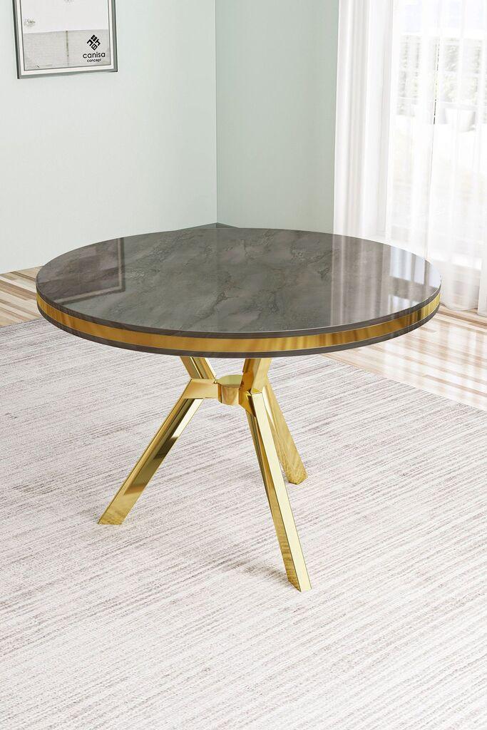 Трпезариска маса Hanah Home Mos, 90x74x90 см, златна боја