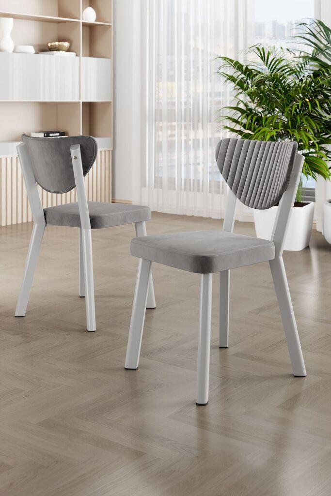 Комплет столчиња Hanah Home Arfe, 101x76x26 см, 4 парчиња, светло сива боја