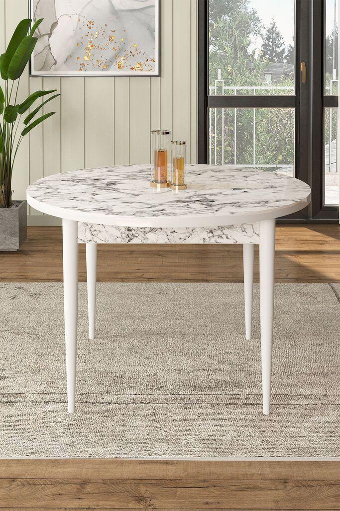 Трпезариска маса Hanah Home Rox, 90x75x90 см, бела