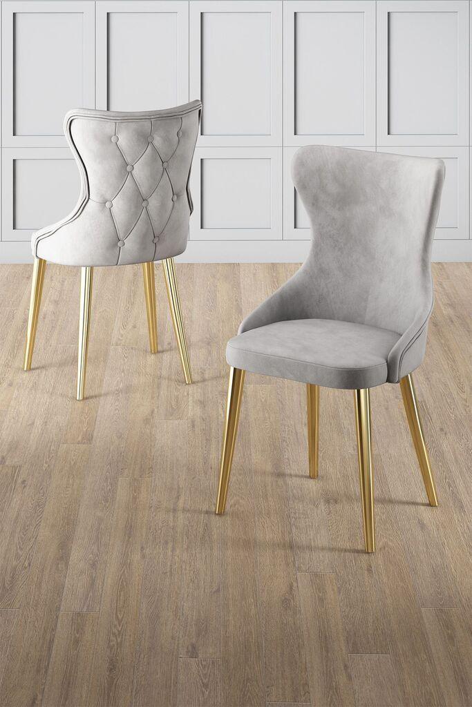 Комплет столчиња Hanah Home Alpa, 85x59x146 см, 6 парчиња, светло сива боја