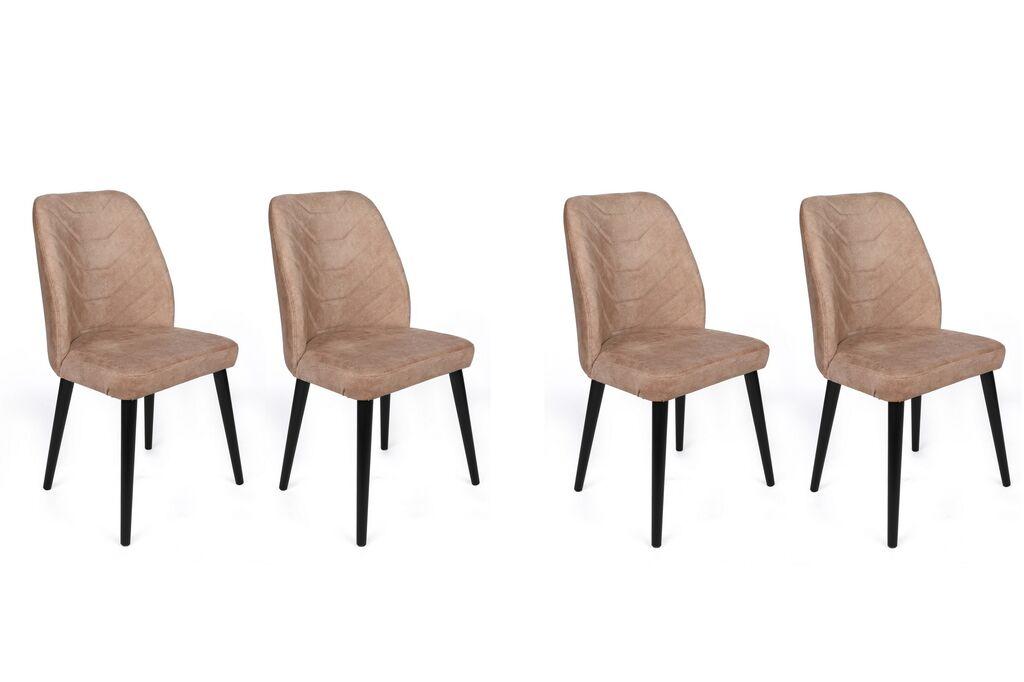 Комплет столчиња Hanah Home Dallas-523 V4, 75x62x102 см, 4 парчиња, беж