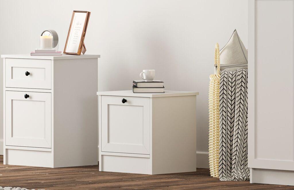 Ноќна масичка Hanah Home Rb-168-02, 45x45x40 см, бела