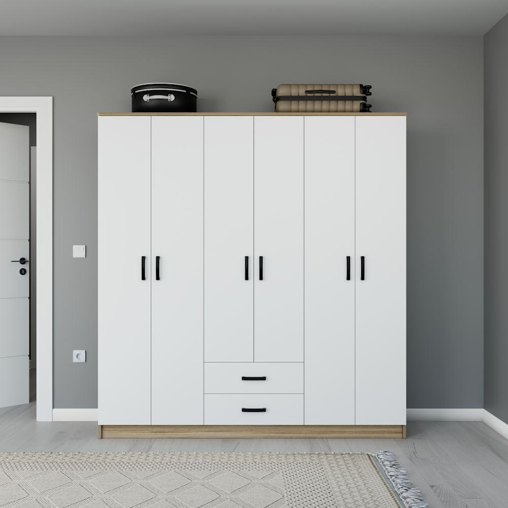 Гардеробер Ханах Хоум Јаман 1600-75, 180x190x45 см, бел