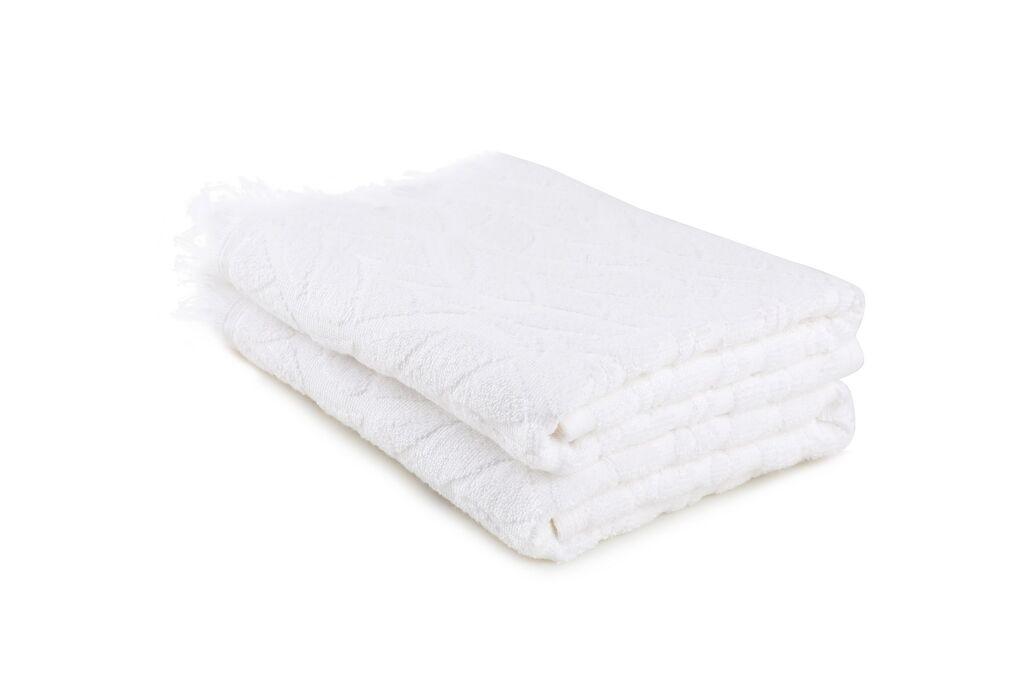 Комплет крпи за бања L'essentiel Maison Leaf, 75x150 см, 2 парчиња, бели