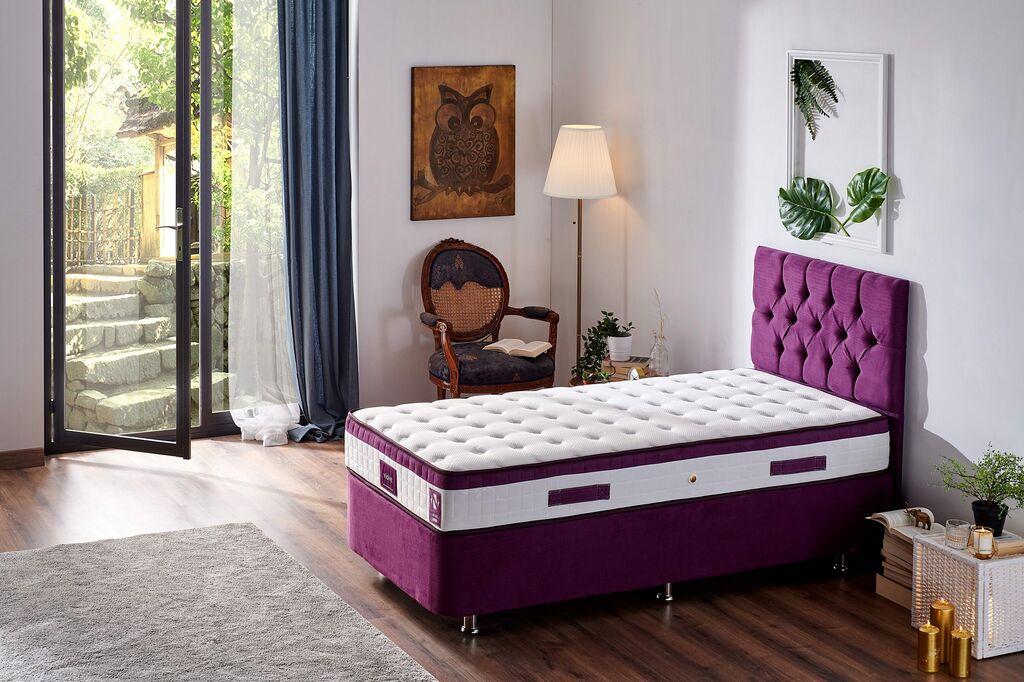 Душек Hanah Home виолетова, 90x190 см, бела