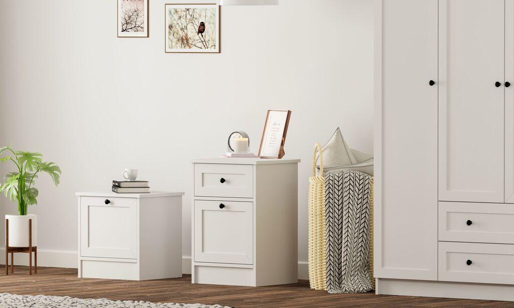 Ноќна масичка Hanah Home Rb-168-03, 45x64x40 см, бела