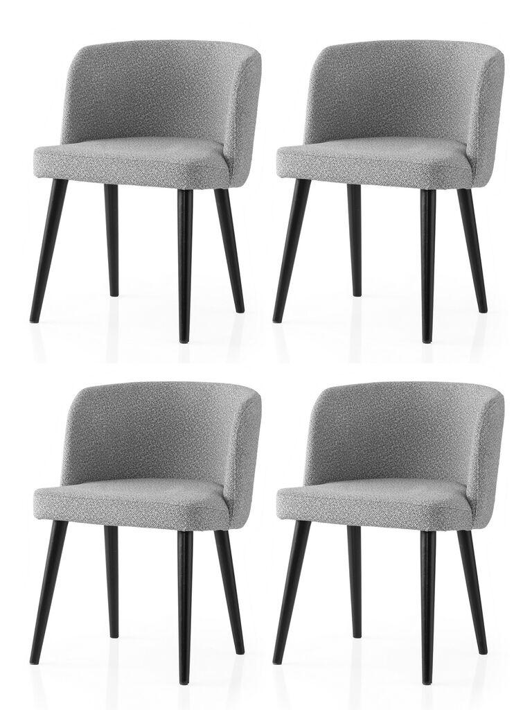 Комплет столчиња Hanah Home Soft-4112 V4, 63x56x156,5 см, 4 парчиња, светло сива