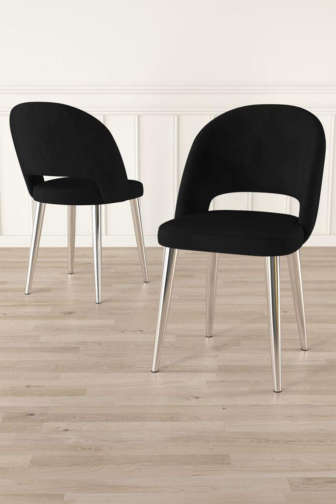 Комплет столчиња Hanah Home Pane, 85x59x146 см, 6 парчиња, црна