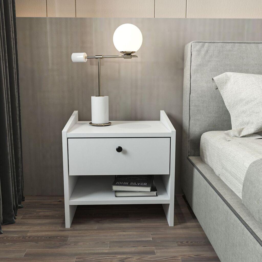 Ноќна масичка Hanah Home Берлин, 45x45x35 см, бела