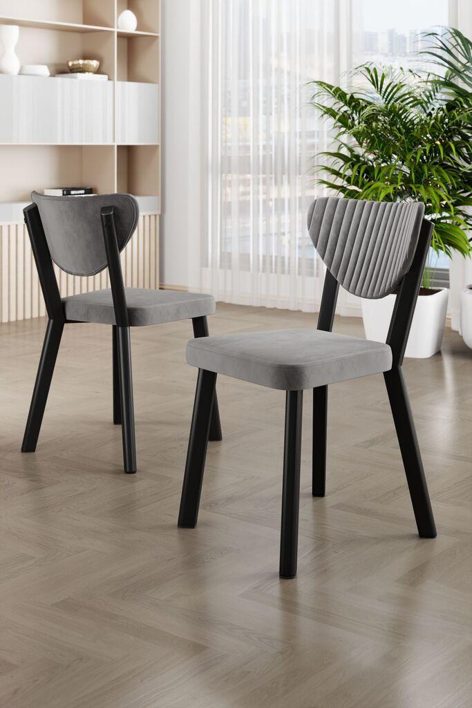 Комплет столчиња Hanah Home Arfe, 101x76x26 см, 4 парчиња, светло сива боја