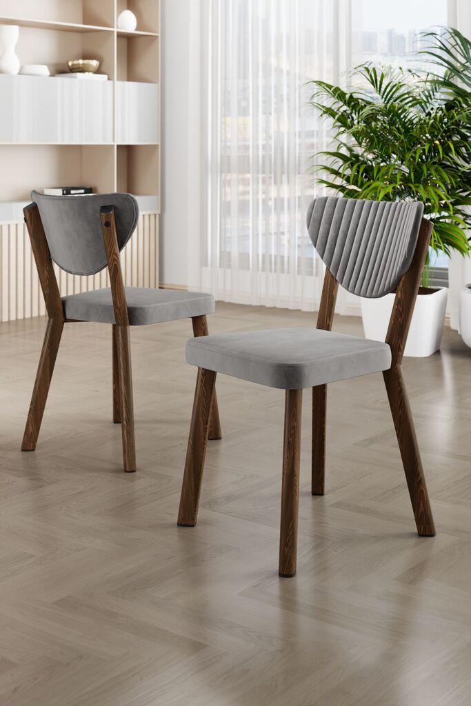 Комплет столчиња Hanah Home Arfe, 101x76x26 см, 4 парчиња, светло сива боја