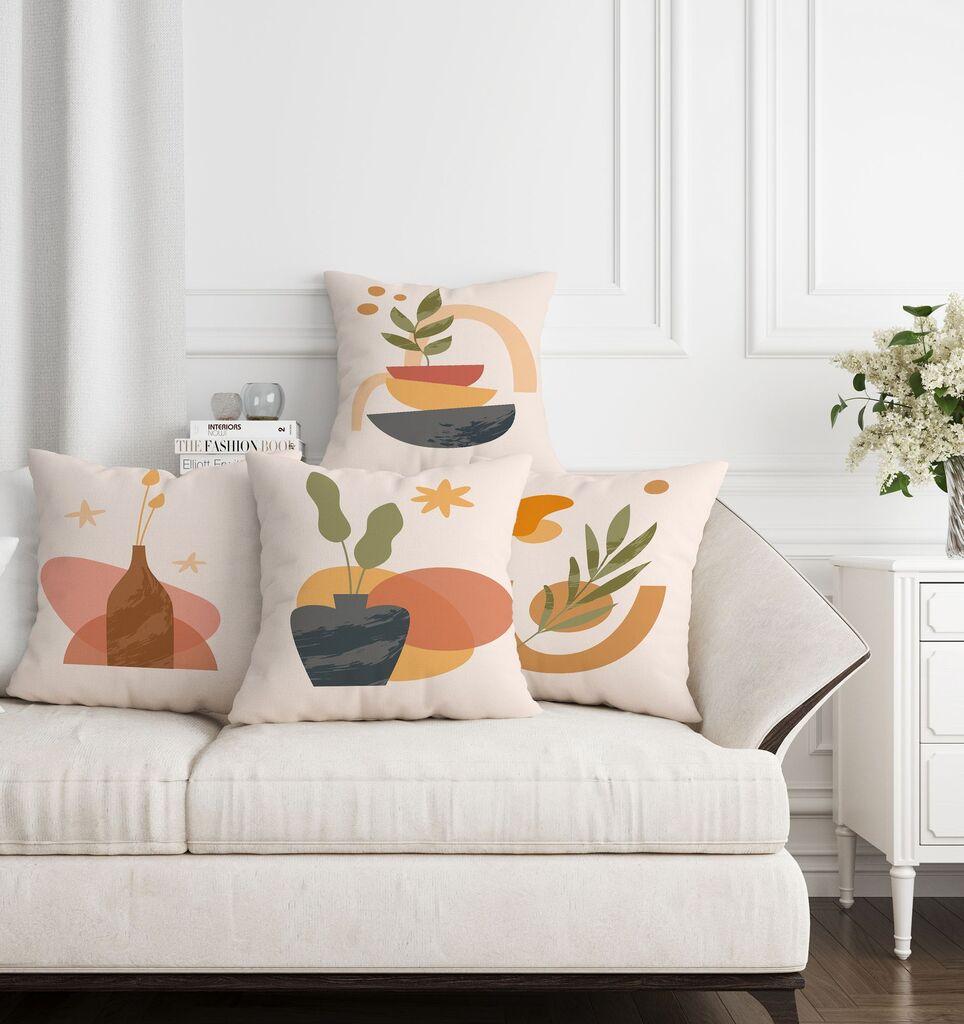 Комплет декоративни навлаки за перници ABERTO Design ASR-plw4-3, 43 x 43 см, 4 парчиња, повеќебојни