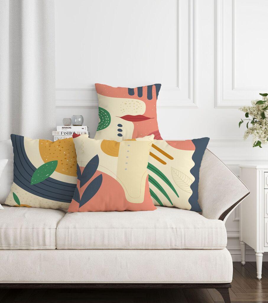 Комплет декоративни навлаки за перници ABERTO Design ASR-plw4-6, 43 x 43 см, 4 парчиња, повеќебојни